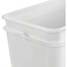 2.7gal Step Trash Can Clear : Small Pedal-Operated Lid, Bathroom Garbage, Indoor Rectangle, Textured Plastic