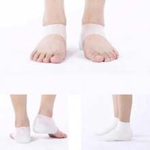 1双白色硅胶增高鞋垫，SEBS鞋跟增高垫，柔软舒适，减震透气，适用于运动鞋、休闲鞋、正装鞋、运动鞋、跑步鞋。 - 白色 - 查看 2