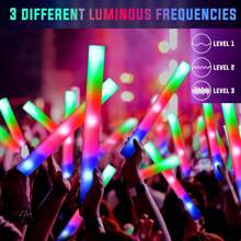 66PCS Foam Glow Stick, 3 Kinds Of Flash Mode Suitable, Glow Party Supplies, Suitable For Wedding Parties, Music Carnival, Birthday, Valentine's Day Party And Other Festive Atmosphere Decoration