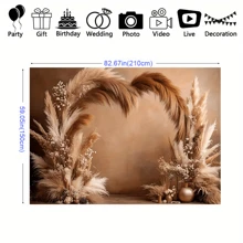 1 Stück Bohemien Hintergrundfahne, Polyesterstoff, geeignet für Geburtstagsfeier Deko, Gartendeko, Heim-Deko, Innen- und Außendeko, Fotohintergrund, Hochzeitshintergrund, Vorhang