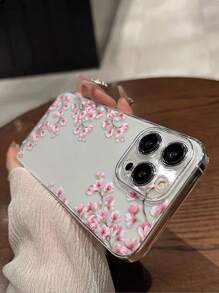 Flower Phone Case 1pc Highly Transparent Flower & Plum Blossom Painted Thick Anti-Drop Protective Phone Case Compatible With IPhone 16/16 Pro/16 Plus/16 Pro Max, IPhone 15 Pro Max, IPhone 13 Series, Galaxy S25/S25 Plus/S25/S25 Ultra, Galaxy A50/A12/A32/A52/A72/A51/A21S/A13/A14, 11 Youth Edition/12 Pro/12/12X, Note 11/9A/9C, Poco X3 NFC, Redmi 10/9/Note 9/12C/Note 11 Pro/10C/Note 8 Pro Phone Case - Multicolor - View 7
