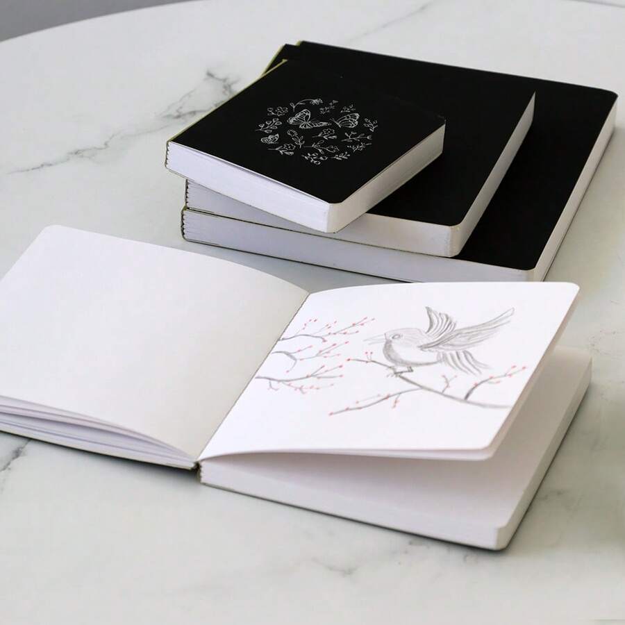 1 件，96 张，方形绘画素描本，硬封面空白绘画和素描笔记本，便携式艺术日记，旅行和日常绘画，120 克纸，母亲节，妈妈的礼物 - 單件 - 查看 1