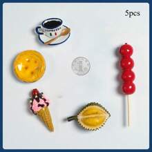 1pc/4pcs/5pcs/5pcs-Style 1/6pcs/7pcs/7pcs-Style 1/8pcs/8pcs-Style 1/9pcs/9pcs-Style 1/10pcs/10pcs-1/11pcs/12pcs/13pcs 3D Realistic Food Magnetic Stickers, Delicious Food Themed Stickers, Creative Fridge Magnets, Decorative Accents For Office, Kitchen, Whiteboard, Storage Cabinet, Dishwasher, Home Decor, Gifts For Friends And Family, Valentine's Day - 彩色 - 查看 29