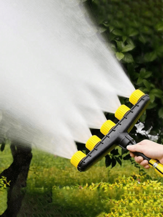 1 PIEZA Cabezal de rociado ajustable de flujo alto con múltiples boquillas, fabricado en material PP, utilizado para jardín doméstico, uso agrícola, riego de flores, granja, césped, vegetales, jardín exterior, etc.