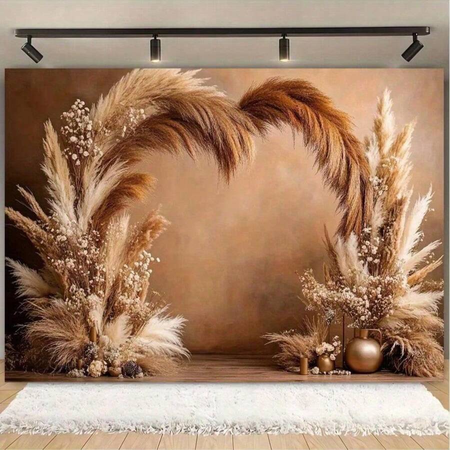 1 Stück Bohemien Hintergrundfahne, Polyesterstoff, geeignet für Geburtstagsfeier Deko, Gartendeko, Heim-Deko, Innen- und Außendeko, Fotohintergrund, Hochzeitshintergrund, Vorhang