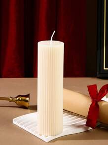 5cm X 17.5cm Ivory Gear Cylinder Scented Candle, Atmosphere Decor For Wedding, Party, Ramadan, Daily Use, Christmas Home Decoration, Suitable As Birthday Gift For Women/Men, Luxury Niche Gift