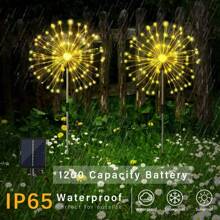 NetHong 2 X Solar Firework Light 120 LED Sparkle Pathway Lawn Decor Outdoor Garden