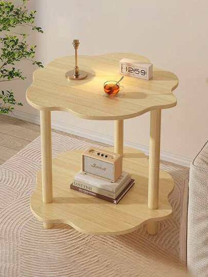 1pc Minimalist Side Table, Small Apartment Living Room Sofa End Table, Movable Bedroom Nightstand With 2 Tiers