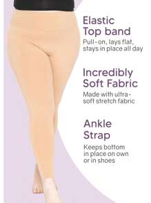 STRETCH IS COMFORT Oh So Soft High Waist Stirrup Leggings, Lightweight And Durable, Multiple Colors For Women And Plus Size - Màu xanh hải quân - Xem 5