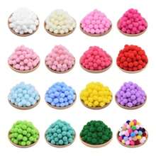 Multicolored Pompom Ball 14 Mm Pack Of 100 Balls - IMT - For Crafts - White - View 2