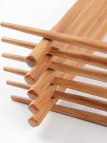 2/10pcs Reusable Bamboo Chopsticks, Ideal For Sushi, Rice, Pasta, Dishwasher Safe, Feature A Twist Design In A Light - Luxury Japanese Style, Suitable For Kitchen Use, Perfect As An And Creative Tableware, Mother's Day, Father's Day - Multicolor - View 6