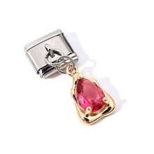 1pc/5pcs/10pcs/15pcs Handmade Stainless Steel Rhinestone Water Drop & Heart Pendant, DIY Jewelry Accessory - Multicolor - View 14