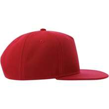 Unisex Adult 5 Panel Snapback Baseball Cap (Red) - Red - View 3