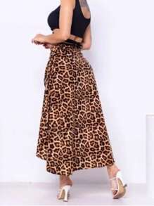 VISCOLINHO WRAP SKIRT WITH SLIT LINING-ANIMAL PRINT-JAGUAR - Ounce - View 2