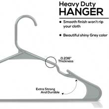 10pcs Grey PP Plastic Clothes Hangers For Tops, Dresses, Skirts, Jeans, Simple Clothes Rack For Wardrobe, Bedroom, Bathroom, Retail Store, Spring/Summer