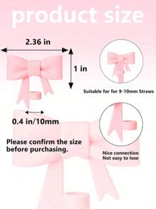 2pcs/Set: 1pc Silicone Bow Straw Topper & 1pc Letter Heart Bow Cup Tag, Fit For 40oz Cup, 10mm Straw Diameter, With Handle Glass Cup, Cute Pink Butterfly Decoration, Back To School Supplies