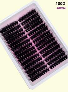 14 Rows Segmented Eyelash Cluster, 252/280 Lashes, CC/D/DD Curl, Natural Divided Pairs, Fluffy Soft DIY Lash Extension For Home Use Lash Clusters, Eyelash Clusters, Individual Eyelashes, Lashes, Fake Lashes - Black - View 2