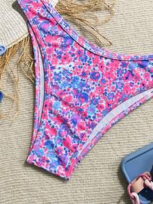 Sultry Sol 2 piezas Conjunto de bikini con estampado para mujer con tirantes desmontables, adecuado para vacaciones en la isla y fotografía - Multicolor - Ver 5