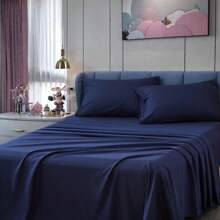 4pieces(Full/Queen/King)Lightweight Solid Comforter Cover Set For All Seasons,Twin(3 Pieces),Soft & Comfortable Cover Bed In A Bag Cover Set For Student/Friends/Colleage,A Cloud-Like Sleeping Space All Year Round,Spring/Summer/Autumn/Winter,Great Gift - Navy Blue - View 1