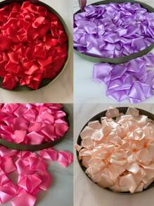 100 Pcs Ribbon Rose Petals Handmade Artificial Flowers Bouquets Forver Eternal Flower Silk For DIY Bouquet For Home Wedding Decorations Party, Valentine Day, Gift