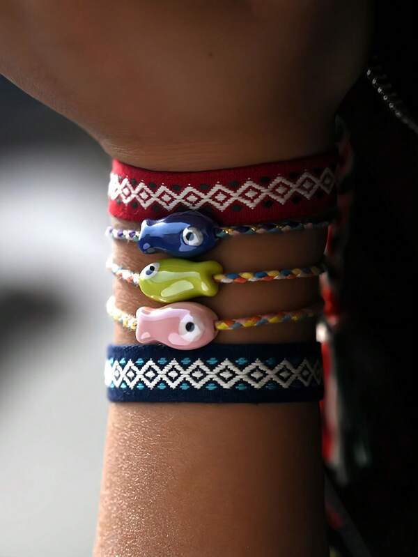 1pc adorável pulseira de cerâmica de peixe, adequada para uso diário