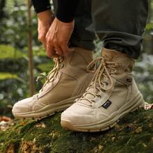 Men's Lightweight Military Tactical Work Boots Outdoor Motorcycle Combat Boots - Khaki - View 8