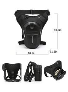 Motorcycle Side Leg Bag - EVA Hard Shell Outdoor Casual Waist Pack, Motorcycle Phone Wallet Hip Pack With Adjustable Shoulder Strap, Zipper Closure And Ventilation Holes, Suitable For Camping, Cycling, Outdoor Adventure - Rider Dedicated Adventure Storage Bag | Sports Accessories | Secure Zipper Closure, High Quality Nylon Waist Pack For Motorcycle Riding And Outdoor Adventure 2000s Style Streetwear