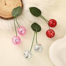 Cherry Disco Ball Decor, Double Mirror Ball Cherry Decor For DJ Club Stage Bar Party Wedding Holiday Decoration Home Decor