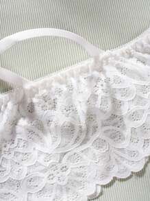 5 Stücke Große Größen Damen elegantes Spitzen-Criss-Cross Slip Set