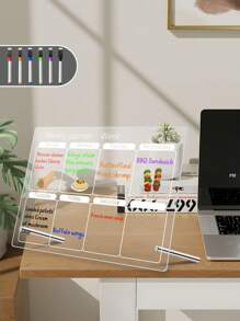 1pc Weekly/Monthly Planner Office Course Schedule Plan Board, Multifunctional Acrylic Desktop Planner, Erasable Transparent Memo Writing Board For Notes & Reminders Display