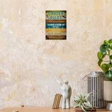 1件红色海洋花园规则金属墙牌，2D平面设计金属装饰牌匾，新颖花园小屋夏季小屋标牌，适用于户外装饰、室内装饰，预钻孔，孔位随机样式 - 彩色 - 查看 5