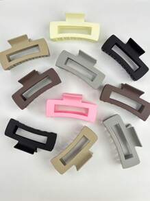10 Stücke/6 Stücke 11 cm/4,33 Zoll große, leichte quadratische Kunststoff-Haarclips, modisches, vielseitiges Design, hochwertig, eleganter, simpler Stil, einfarbige Haarkrallen, Haaraccessoires geeignet für Alltag, Ausgehen, Lässig, Party, Pendeln, Urlaub, Duschkopf, Gesichtswäsche, Baden, Make-up, passend zu Kleidung und Accessoires, Kopfbedeckungen, Accessoires, Haarclips, Haarspangen, Haarklammern, Haarklemmen