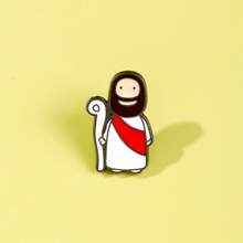 卡通耶稣珐琅胸针时尚装饰胸针饰品翻领包徽章珠宝礼品 2025 新款衣服别针包饰学校 Kpop 背包教师用品包饰可爱办公室配件衬衫夹克圣诞节万圣节秋冬配饰，适合青少年、青年、男士、休闲、户外、运动、度假、毕业礼物、生日、日常穿着衣服别针有趣的教师礼物 - 彩色 - 查看 6