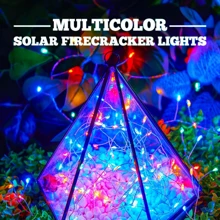 Solar Powered Fireworks Lights, 100/200 LED Copper Wire Lights, 8 Modes, Suitable For Yard, Garden, Camping Decoration, Applicable For Holiday, Party Decoration (Multi-Color)