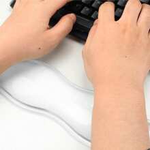 1 Set Crystal Clear Wave Shape Wrist Rest Pad For Mouse Pad, Keyboard Palm Rest, Wrist Support Cushion - Cool & Comfortable