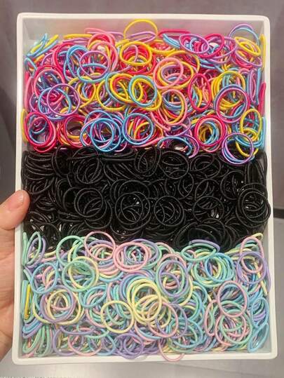300pcs/Set Women's Minimalist Hair Scrunchies, Sweet & Cute Style, High Elasticity Hair Ties, Women's Hair Accessories, Summer Vacation Decor. Suitable For Casual Daily Wear And Outings, Summer Accessory Set, Hair Accessories, Women's Accessories, Back To School Headwear., School Stuff, Hair Bobbles ,Gym Sport Outfit