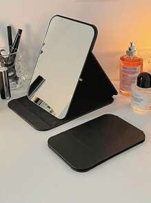 黑色简约设计可折叠便携化妆镜，带支架化妆镜，旅行镜，美容产品，桌面化妆镜，长方形桌面折叠小巧极简化妆镜，女士旅行便携化妆镜 - 送给妈妈和老师的最佳礼物，教师节礼物，返校礼物，教师节礼物，化妆品，价格实惠，房间装饰，梳妆台，旅行，卧室，化妆配件，镜子，梳妆镜，价格实惠，圣诞礼物，化妆品，化妆工具，便宜货，礼物，女士礼物，圣诞礼物 - 黑色 - 查看 7