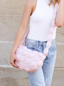 Women's Quilted Puffer Crossbody Shoulder Bag Nylon Padded Handbag Designer Crossbody Adjustable Convertible Strap, Women Down Purse Lightweight, For Work Daily Shopping Travel, Leisure, Holiday, Vacation, City Life, Outdoor