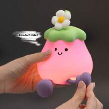 Eggplant Lamp, Adjustable Brightness Touch Control Night Light, Rechargeable Glare-Free LED Lamp, Dimmable Timed Night Light, Cute Gift