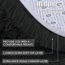 OLANLY - Alfombra de Sala de Estar, Dormitorio, Lavable a Máquina, 4 x 5.9 Pies, Suave y Esponjosa, Manta Nocturna para Niños y Niñas, Dormitorio, Guardería, Decoración del Hogar - Negro - - Ver 4