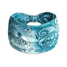 Women Fashion Cashew Flower Printed Hair Accessories Headband, Comfortable Anti-Slip Sports Hair Hoop Hair Wrap Elegant Hair Ornament - Multicolor - View 16