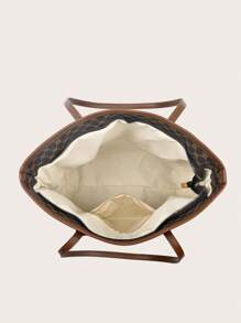 Fashion Casual Versatile Large Capacity Floral Print Middle-Aged Women's Shoulder Tote Bag, Wallet, Card Holder 3-Piece Set - Multicolor - View 7