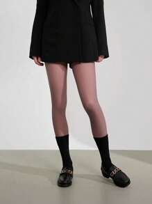 Plus Size Women's Sheer-Effect Printed Tights & High-Waisted Leggings - High-Stretch Tummy Control Slimming Hosiery With Anti-Pilling Snag-Resistant Fabric For Home Office, Outdoor Commuting & Daily Wear - Multicolor - View 8