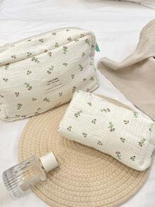 1pc Makeup Bag Blue Haitang Flower Makeup Bag Large Capacity Storage Bag Cosmetic Bag Waterproof, Lipstick Pack, Women Bags For Make Up, Small Bag Storage Makeup Case, Travelling Bags For Ladies, Pencil Case Daily Big Large Capacity Makeup Brushes Holder Travel Toiletry Bag Organizer Make Up Bag, Pencil Pouch, Makeup Bag, Make Up Bag, Makeup Bag, Makeup Pouch, Bag, Vanity, Makeup Bags, Small Makeup Bag, Makeup Pouch, Christmas Gifts, Pouch, Gifts Pouch / Small Handbag, Makeup Organizer, Mini Pouch, Large Capacity Pouch, Gifts Christmas Gifts, Gift Ideas For Women - Multicolor - View 3