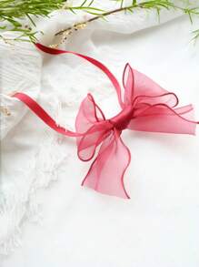 1pc Ribbon Oversized Bow Choker Necklace Collar Accessories For Girl/Girls
