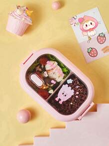 1 Stück individuell gestaltbare Französisch-Pommes & Burger Bento Box, tragbar für Outdoor, Reisen, Studenten, Büromitarbeiter, täglichen Gebrauch, Material aus Edelstahl, mehrere Optionen, Cartoon-Stil, trennbare Behälter 25,5*14,5*8cm/8,8*5,7*3,1 Zoll