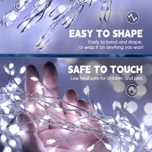 Solar Powered Fireworks Lights, 100/200 LED Copper Wire Lights, 8 Modes, Suitable For Yard, Garden, Camping Decoration, Applicable For Holiday, Party Decoration (Multi-Color)