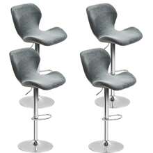 吧台高度酒吧椅套 天鹅绒旋转吧凳椅套 可拉伸旋转吧凳椅套 带靠背 适用于酒吧家用厨房咖啡厅粉色，1/4/6 件套，豪华天鹅绒厨房椅套 4/6 件套，弧形吧凳套 椅套，弧形餐椅套 带弧形靠背的旋转吧台高度椅套 - 彩色 - 查看 31