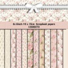 12/36 Sheets Flower Scrapbook Paper, Vintage Floral Pattern Pink Spring Summer Aesthetic Craft Scrapbooking Paper Pad, Fresh And Simple Floral SunflowerPattern Scrapbook Paper Decorative Craft Paper For Planner Mother's Day Decor, Graduation Decor Supplies Cardstock Decorative Craft Paper Spring, Back To School, Birthday Decorations, Mother's Day Decor, Graduation Decor