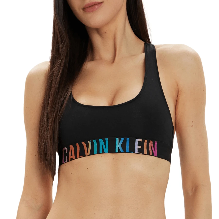 Calvin Klein UNLINED BRALETTE - Black w/ ombre pride wb - View 1